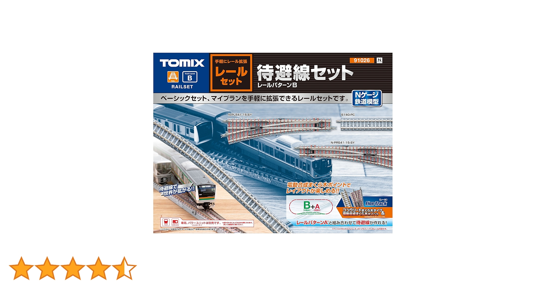 【最終値下げ】Nゲージ 曲線・直線レールセット N) 91026 レールセット待避線セット（レールパターンB